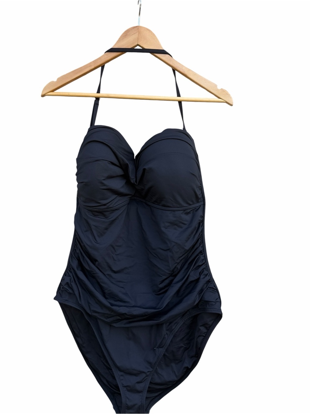 Anne Cole Black One-Piece Ruched Swimwear size 10 NWOT